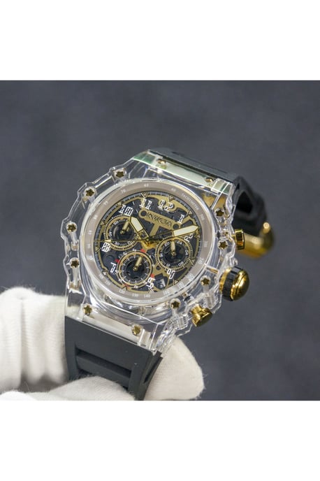 Invicta Racing 69690 Herrklocka - Kvartsrörelse - Akryl med Guld Urskiva - 43 mm - Image 3
