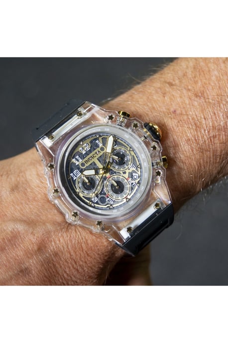 Invicta Racing 69690 Herrklocka - Kvartsrörelse - Akryl med Guld Urskiva - 43 mm - Image 4
