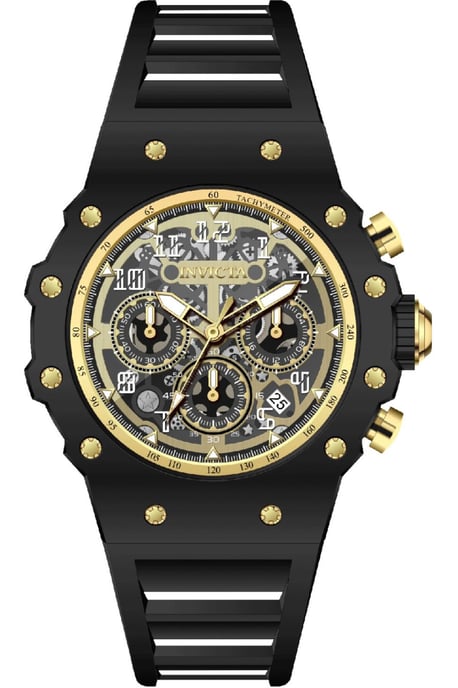 Invicta Racing 69662 Herrklocka - Kvartsurverk - Akryl med Guld Urskiva - 43 mm - Image 1