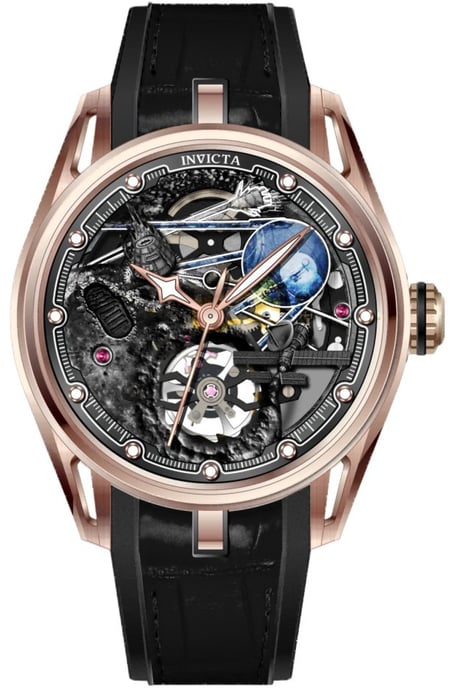 Invicta Celestial 69530 Herenhorloge - Mechanisch Uurwerk - Roestvrij Staal met Roze Gouden Wijzerplaat - 45 mm - Image 1