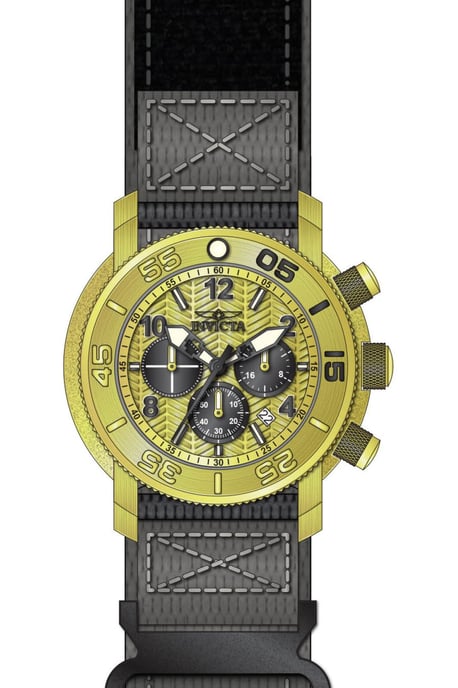 Invicta Coalition Forces 50099 Herenhorloge - Quartz Uurwerk - Roestvrij Staal met Gouden Wijzerplaat - 50 mm - Image 1