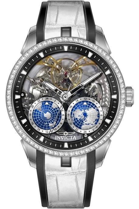 Invicta Objet D Art 70194 Herenhorloge - Mechanisch Uurwerk - Roestvrij Staal met Zilveren Wijzerplaat - 45 mm - Image 1