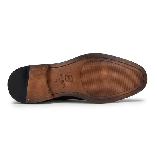 Justin Reess heren beige leren kruissteek met teenkap Oxford schoenen - Jett - Image 4
