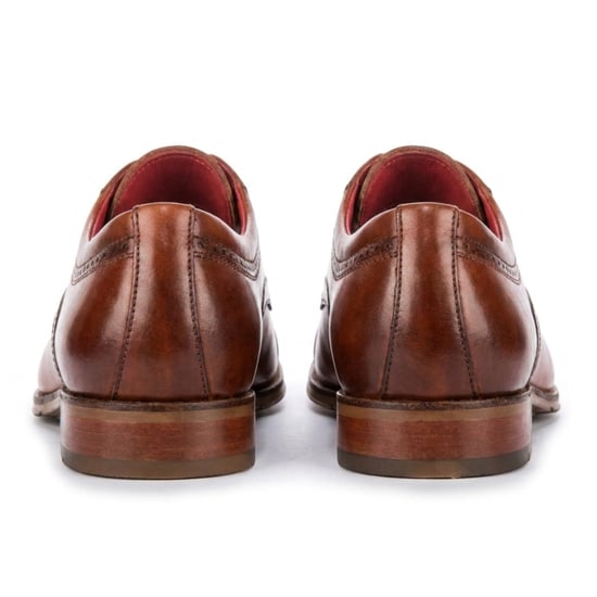 Justin Reess heren gepolijste bruine leren cap teen derby schoenen - Everett - Image 4