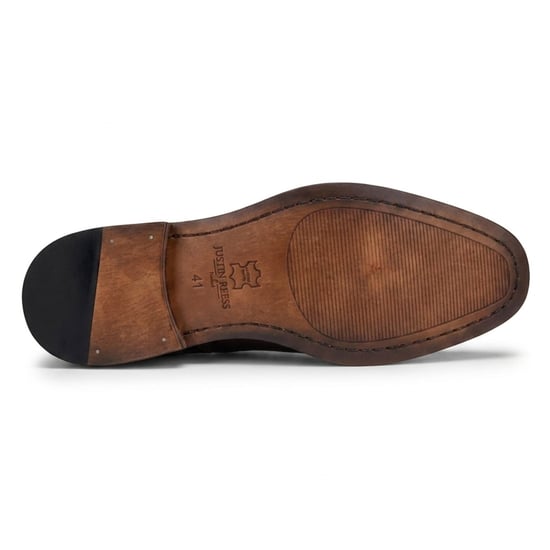 Justin Reess herenschoenen gepolijst zwart leren cap toe derby schoenen - Everett - Image 5