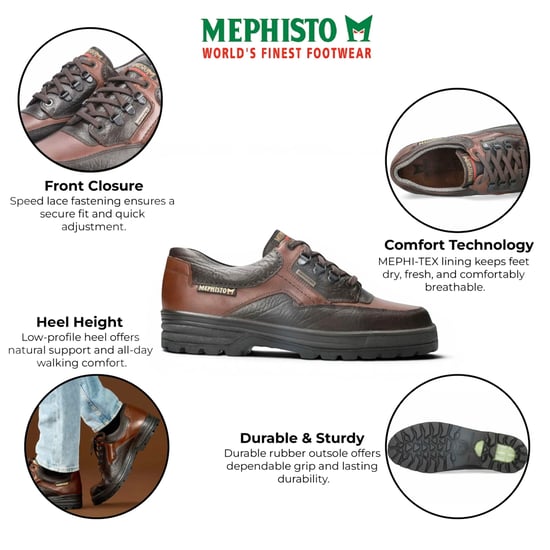 Mephisto herrarnas läderkastanjebruna promenadskor - Barracuda MT 742 - Image 2