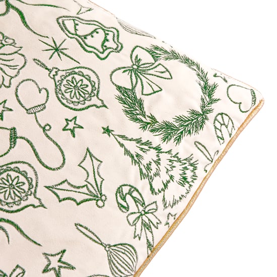 Furn Merry Christmas Embroidered Velvet Feather Filled Cushion - Image 3