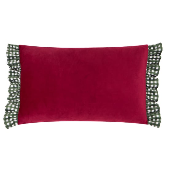 Furn Ditsy Bows Velvet Ruffle Trim Polyester Filled Cushion - Image 2