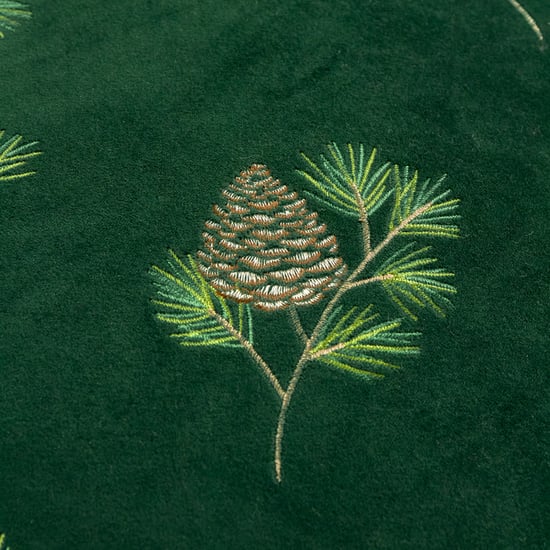 Furn Winter Pines Embroidered Faux Fur Feather Filled Cushion - Image 3