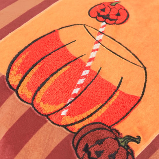Furn Pumpkin Spice Striped Velvet Cushion Cover - Image 3