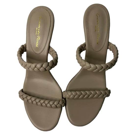 Gianvito Rossi Braided Strap Sandals in Beige Leather - Image 4