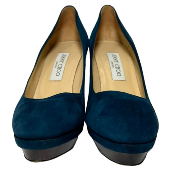 Jimmy Choo Platform Pumps in Blue Suede - Image 3