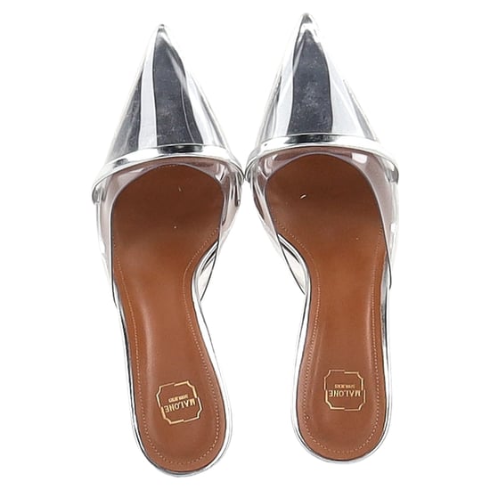 Malone Souliers Joella Mules in Silver Patent Leather and PVC - Image 3