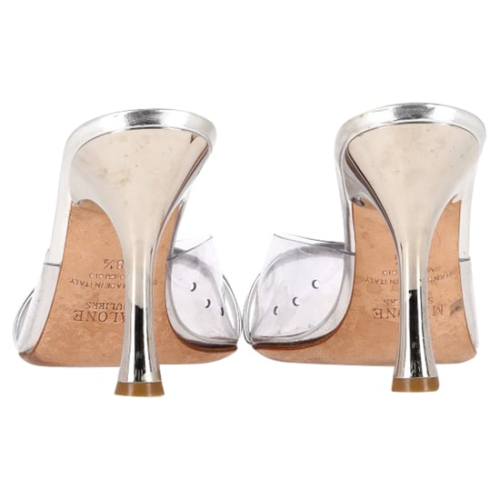 Malone Souliers Joella Mules in Silver Patent Leather and PVC - Image 5