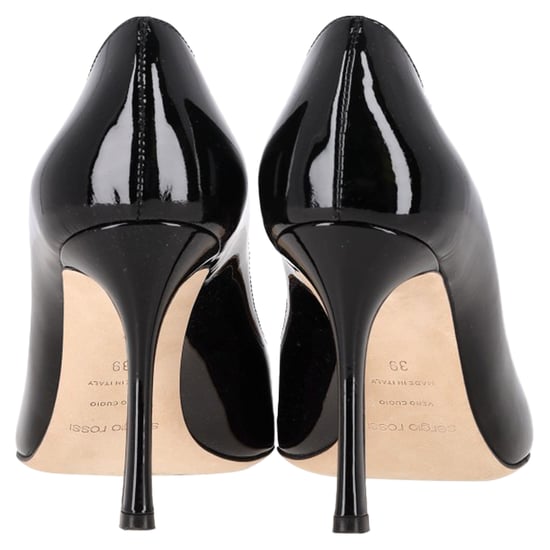 Sergio Rossi New Secret Pumps in Black Patent Calf Leather - Image 4