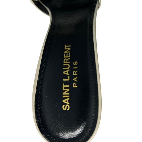 Saint Laurent Bianca Slide Sandals in White Leather - Image 6