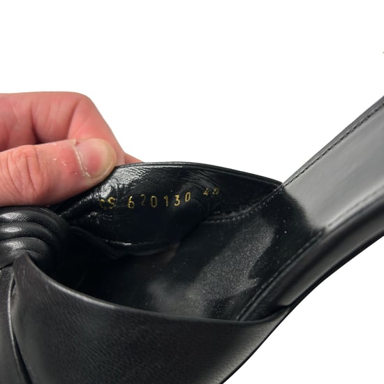 Saint Laurent Bianca Slide Sandals in Black Leather - Image 3