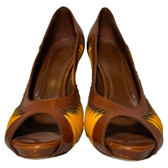 Alexander McQueen Colorblock Pumps in Brown Leather - Image 3