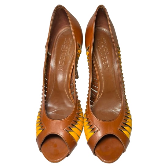 Alexander McQueen Colorblock Pumps in Brown Leather - Image 5