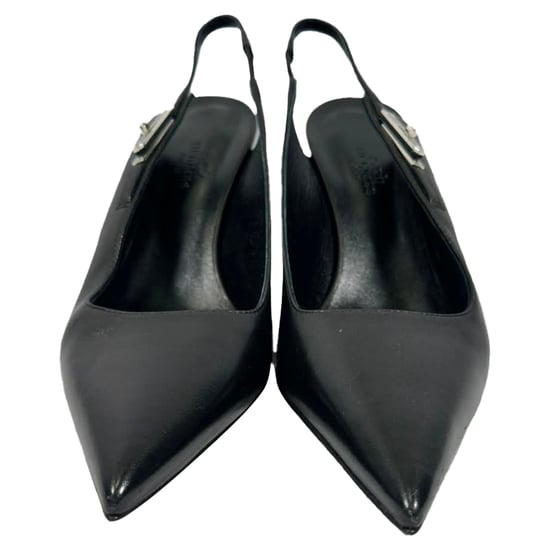 Hermès Lover 80 Slingback Pumps in Black Leather - Image 2