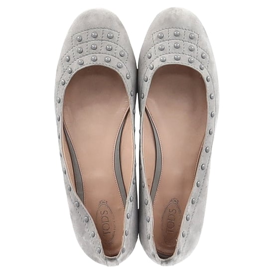 Tod's Studded Ballet Flats in Grey Suede - Image 3