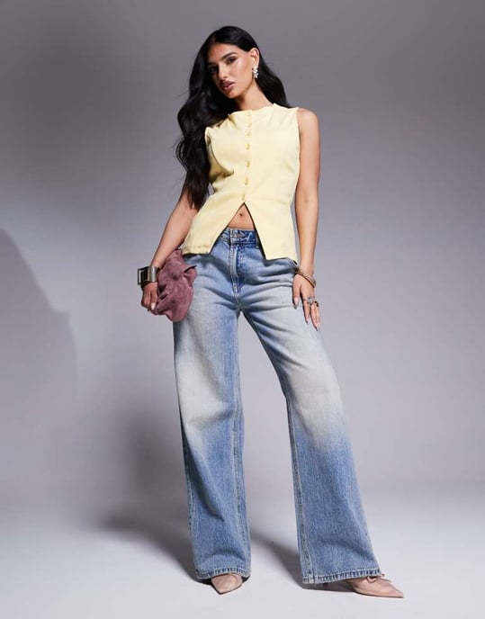ASOS DESIGN cinched longline waistcoat in buttermilk yellow - Image 4