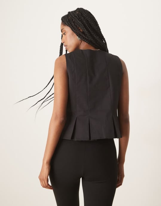 Nobody's Child Ezia tie front waistcoat in black - Image 2