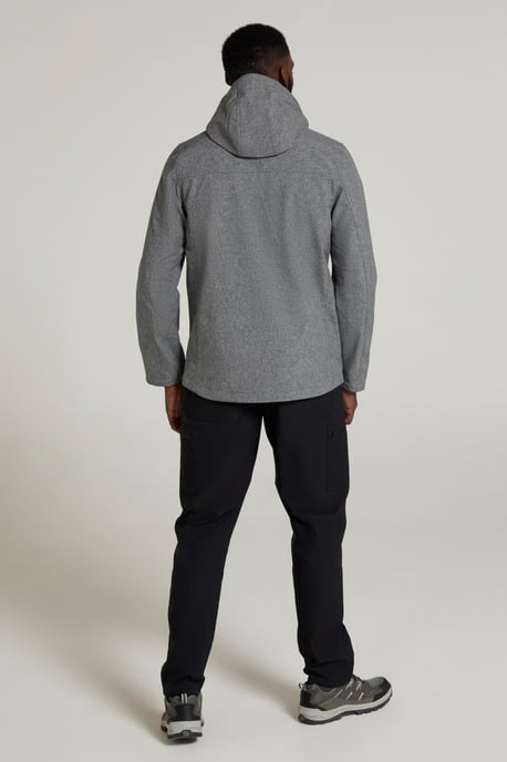 'Reykjavik' Men's Textured Softshell Jacket Water Resistant Breathable Activewear Charcoal - Image 3