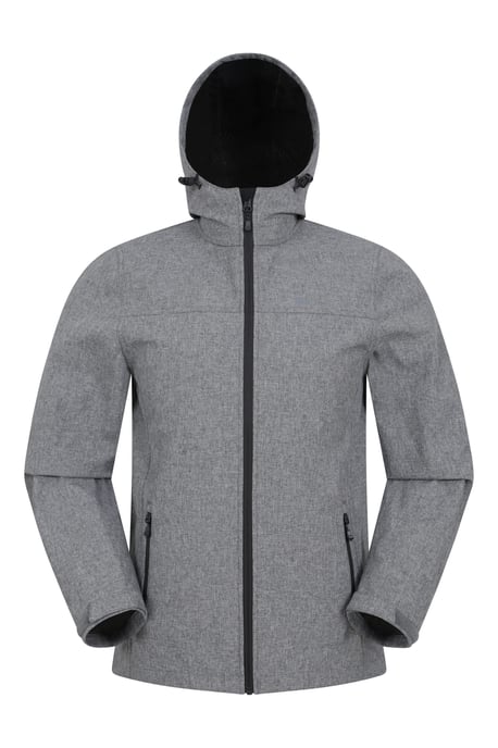 'Reykjavik' Men's Textured Softshell Jacket Water Resistant Breathable Activewear Charcoal - Image 5