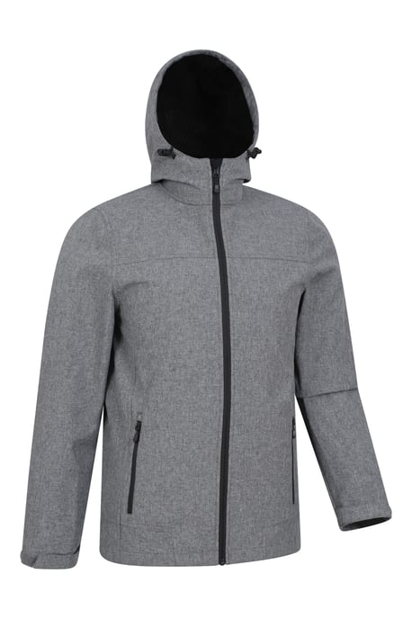 'Reykjavik' Men's Textured Softshell Jacket Water Resistant Breathable Activewear Charcoal - Image 6