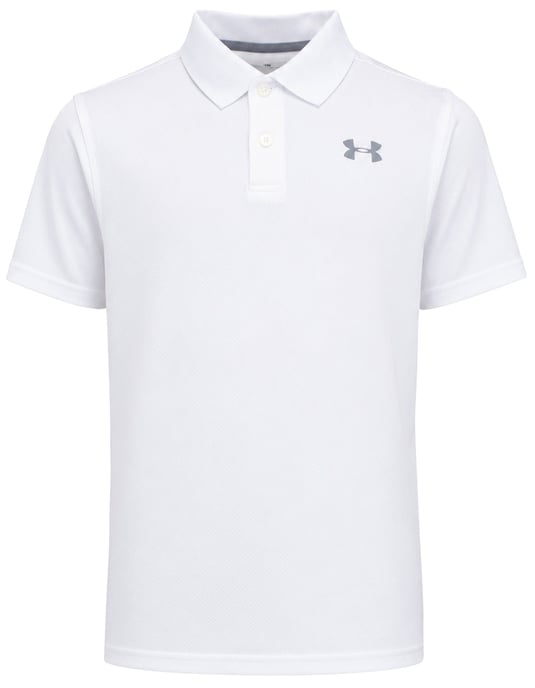 Under Armour Performance 2.0 Kids White Polo Shirt - Image 1