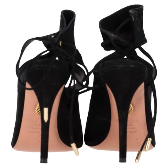 Aquazzura Sexy Thing Cutout Sandalenhakken in Zwart Suède - Image 5