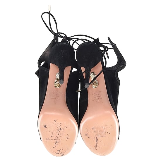 Aquazzura Sexy Thing Cutout Sandalenhakken in Zwart Suède - Image 6