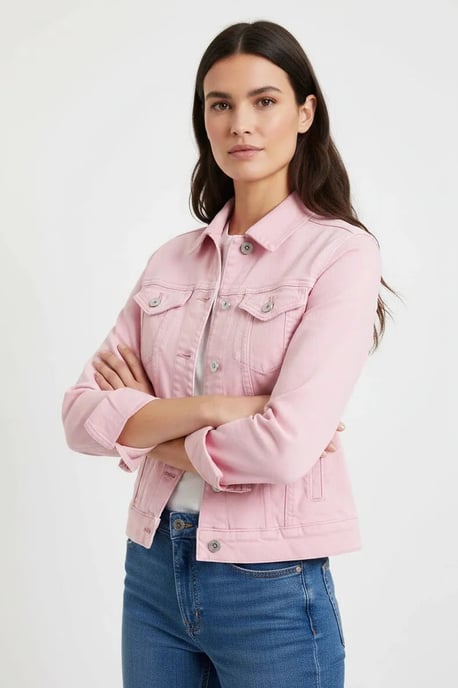 Coloured Boxy Denim Jacket - Image 1