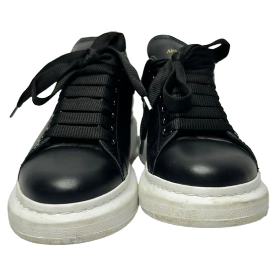 Alexander McQueen Oversized Sneakers in Black Calf Leather - Image 2