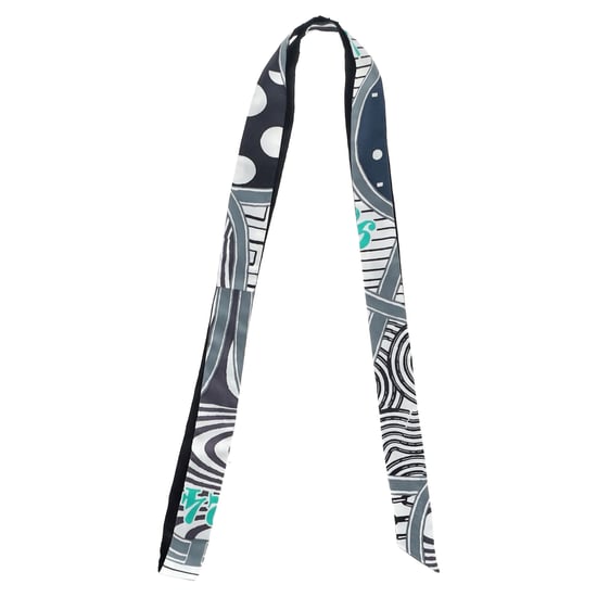 Hermès Twillon Jeu De Soie Gris Noir Twilly Scarf in Multicolor Silk - Image 1