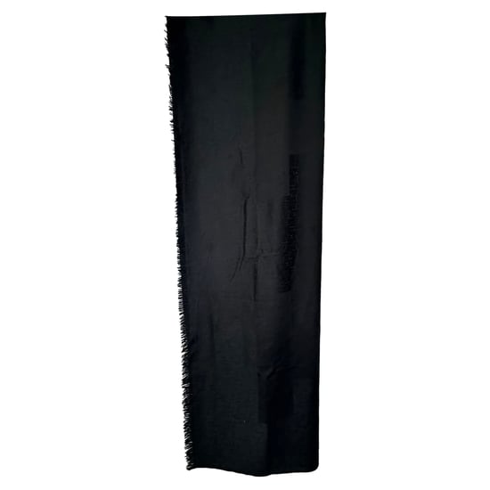 Hermès H Logo Accent Scarf in Black Cashmere - Image 1