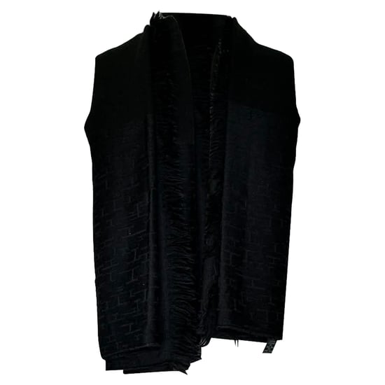Hermès H Logo Accent Scarf in Black Cashmere - Image 2