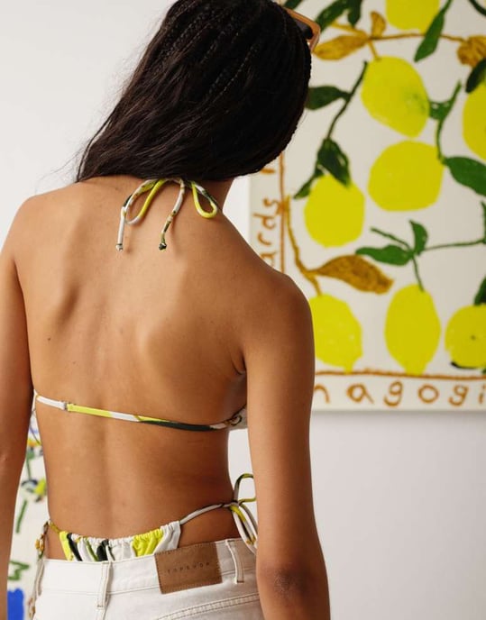 Topshop Lissabon citrontriangelbikinitopp i multi - Image 4