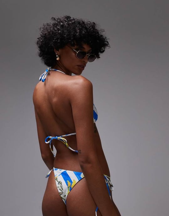 Topshop Mykonos triangel-bikiniöverdel i multi - Image 4