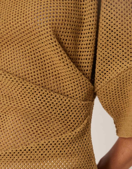 ASOS DESIGN virkad t-shirt mido-klänning olivgrön - Image 2