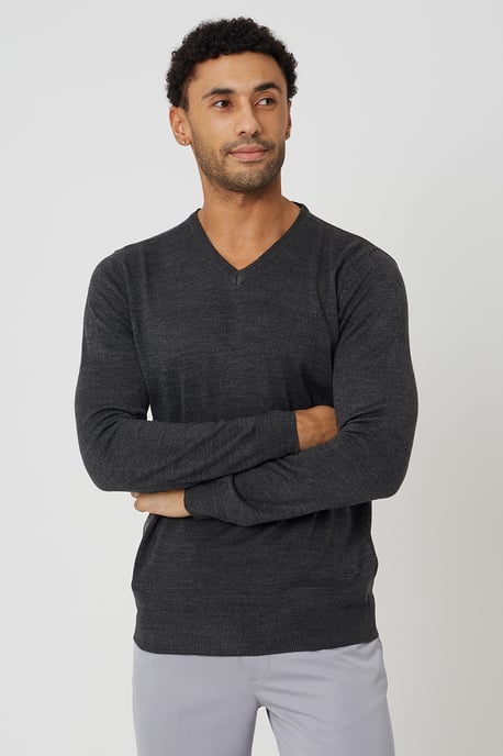 V-Neck Knitted Jumper - Image 1
