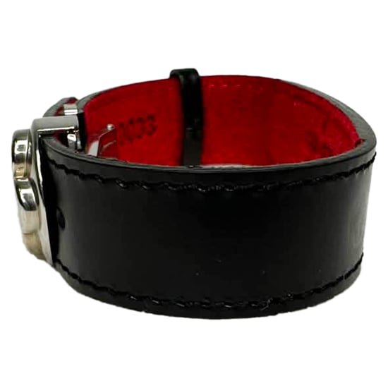 Louis Vuitton Rouge Mongram Eclipse Canvas Reversible Hinge Bracelet in Black Leather - Image 2