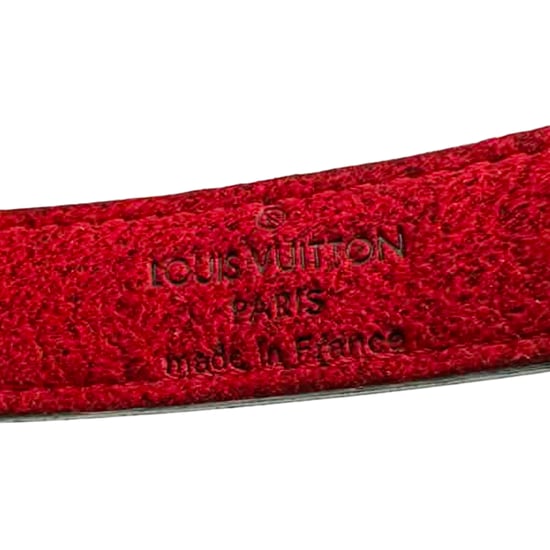 Louis Vuitton Rouge Mongram Eclipse Canvas Reversible Hinge Bracelet in Black Leather - Image 4
