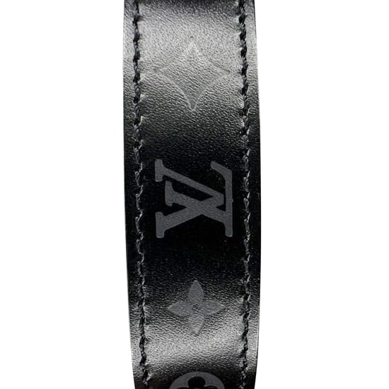 Louis Vuitton Rouge Mongram Eclipse Canvas Reversible Hinge Bracelet in Black Leather - Image 6