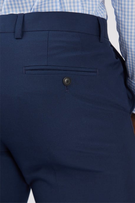 Flat Fronted Regular Suit Trousers in Navy - Image 3