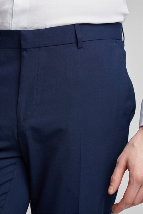 Flat Fronted Regular Suit Trousers in Navy - Image 4