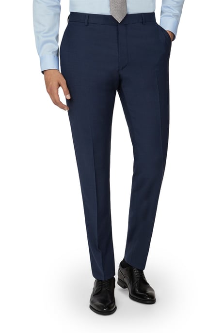 Flat Fronted Slim Fit Suit Trousers in Dark Blue - Image 2