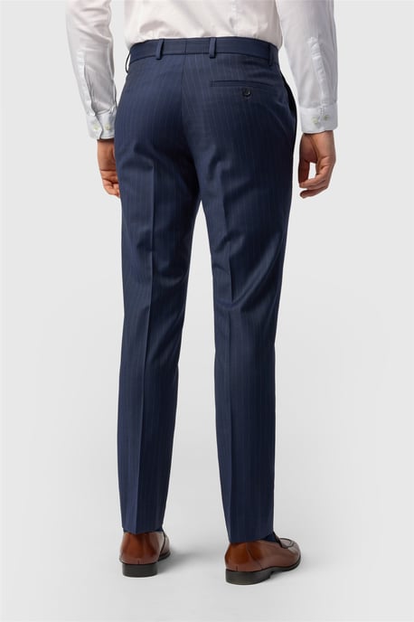Flat Fronted Slim Fit Suit Trousers in Dark Navy - Image 3