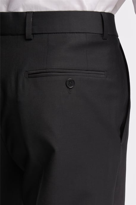 Flat Fronted Slim Fit Suit Trousers in Black - Image 5